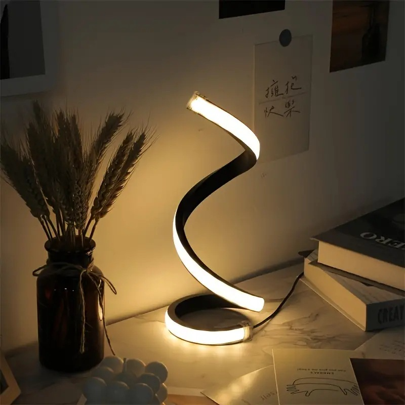Noir Spiral Table Lamp