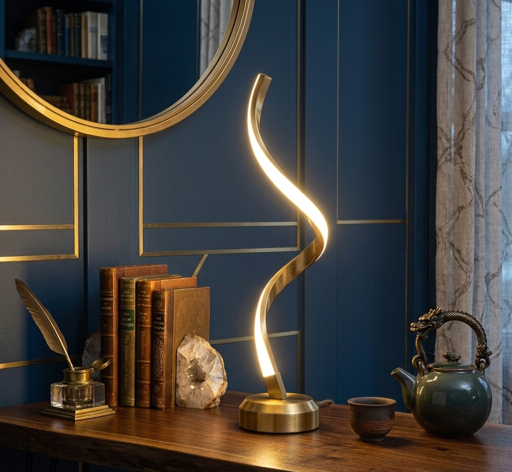 Lume Wood Spiral Lamp